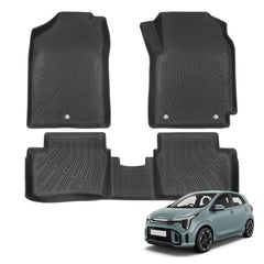 3D All-Weather TPE Floor Mats For Kia Picanto (2016–2026)