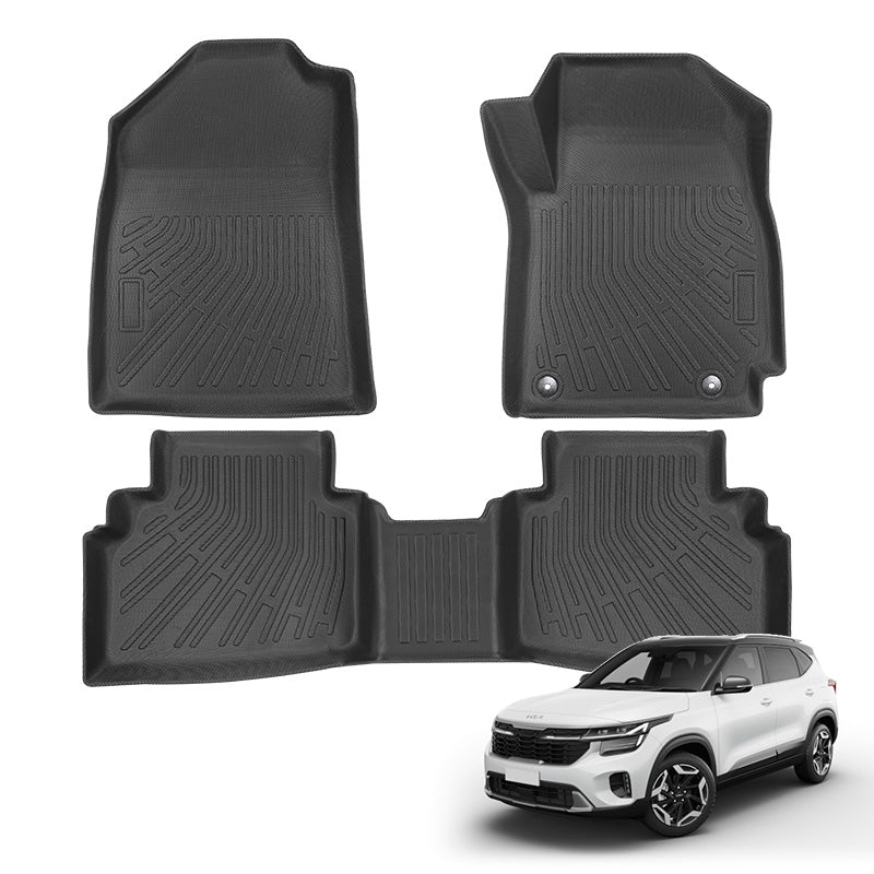 3D All-Weather TPE Floor Mats For Kia Seltos (2019–2026)