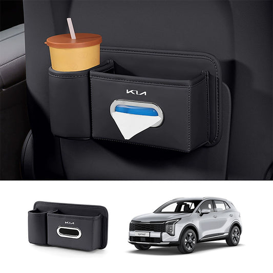 Multifunctional Cup Holder Tissue Box Organizer For KIA