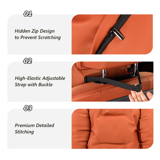 Nappa Leather Padded Neck & Lumbar Support Pillow