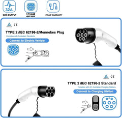 Type 2 to Type 2 EV Charging Cable - TESDADDY